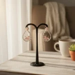 Couture Geometric Statement Earrings with Stone Accents - Image 4