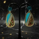 High-End Minimalist Marble & Pearl Fusion Earrings - Image 3