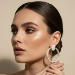 Elite Architectural Marble-Textured Statement Earrings
