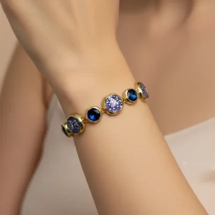 Opulent Hand-Finished Geometric Stone Bracelet