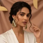 Elite Artisan-Crafted Marble & Pearl Statement Earrings - Image 5