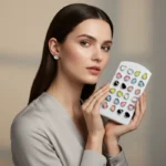 Premium Heart Shape Stone Stud Earrings - Image 3