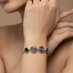 Opulent Hand-Finished Geometric Stone Bracelet - Image 4