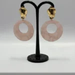 Boho-Luxe Marbled Crescent Earrings with Pearl Fringe - Image 3