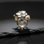 Angelic White Rose & Cat's Eye Adjustable Ring - Image 6