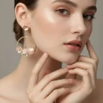 Timeless Aristocratic Stone Statement Earrings with Pearls - Image 3