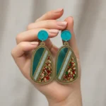 High-End Minimalist Marble & Pearl Fusion Earrings - Image 4