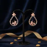 Couture Geometric Statement Earrings with Stone Accents - Image 5