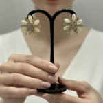 Elite Artisan-Crafted Marble-Textured Lunar Earrings - Image 4