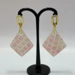 Imperial Urban Style Marbled Stone & Pearl Earrings - Image 5