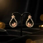 Couture Geometric Statement Earrings with Stone Accents - Image 6