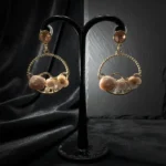Timeless Aristocratic Stone Statement Earrings with Pearls - Image 4
