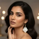 Sculpted Stone & Pearl High-Fashion Drop Earrings - Image 5