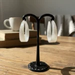 Elite Architectural Marble-Textured Statement Earrings - Image 7