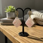 Imperial Urban Style Marbled Stone & Pearl Earrings - Image 6