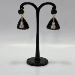 Exquisite Marble-Textured Crescent Earrings - Image 2