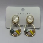 Grand Faceted-Stone & Floral Boutique Earrings - Image 2