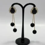 Majestic Sculpted Marble-Inlay Gala Statement Earrings - Image 4