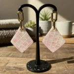 Imperial Urban Style Marbled Stone & Pearl Earrings - Image 7