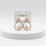 Couture Geometric Statement Earrings with Stone Accents - Image 7