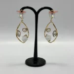 Couture Inspired Marble-Textured Lunar Drop Earrings - Image 5