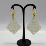 Sculpted Stone & Pearl High-Fashion Drop Earrings - Image 7