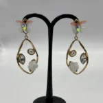 Couture Inspired Marble-Textured Lunar Drop Earrings - Image 6