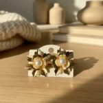 Sophisticated Marbled Geometric Crescent Statement Pieces - Image 7