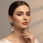 Couture Inspired Marble-Textured Lunar Drop Earrings - Image 7