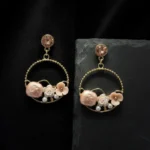 Timeless Aristocratic Stone Statement Earrings with Pearls - Image 7
