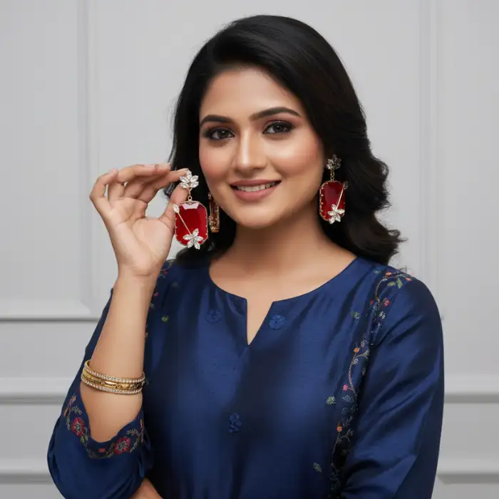 26_compressed Celestial High-End Geometric Pearl-Frame Earrings - Image 1