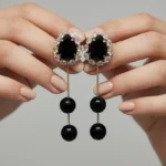 Majestic Sculpted Marble-Inlay Gala Statement Earrings