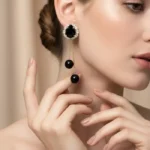 Majestic Sculpted Marble-Inlay Gala Statement Earrings - Image 5
