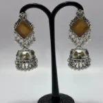 Grand Luxury Premium Marble-Stone & Pearl Earrings - Image 2