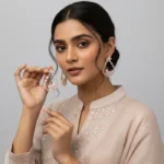 Couture Geometric Statement Earrings with Stone Accents - Image 8