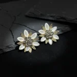 Elite Artisan-Crafted Marble-Textured Lunar Earrings - Image 7