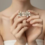 Elite Artisan-Crafted Marble-Textured Lunar Earrings - Image 8