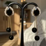 Majestic Sculpted Marble-Inlay Gala Statement Earrings - Image 7