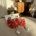 Opulent Red-Carpet Ready Floral Motif Earrings - Image 8