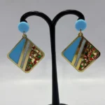 Contemporary Lunar-Inspired Marbled Statement Earrings - Image 2
