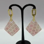 Imperial Urban Style Marbled Stone & Pearl Earrings - Image 2