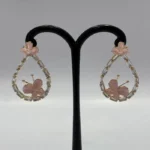 Couture Geometric Statement Earrings with Stone Accents - Image 3