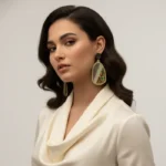 Urban Chic Geometric Marble-Inlay Statement Drops - Image 3