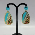 High-End Minimalist Marble & Pearl Fusion Earrings - Image 2