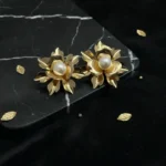 Sophisticated Marbled Geometric Crescent Statement Pieces - Image 2