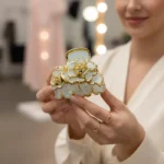 The Bridal Bloom: Opulent Floral Claw Clip