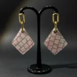 Imperial Urban Style Marbled Stone & Pearl Earrings - Image 3