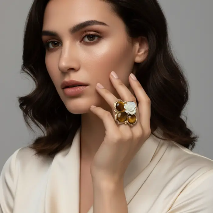 8_optimized Chic Chocolate Grid Statement Ring - Image 1