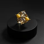 Radiant Champagne & Amber Statement Ring - Image 4