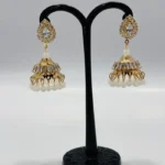 Traditional Gold Filigree Jhumka Dangle Earrings - Image 5